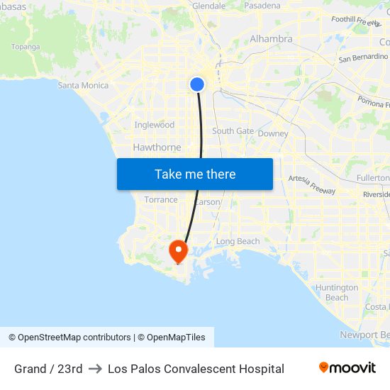 Grand / 23rd to Los Palos Convalescent Hospital map