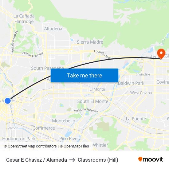 Cesar E Chavez / Alameda to Classrooms (Hill) map