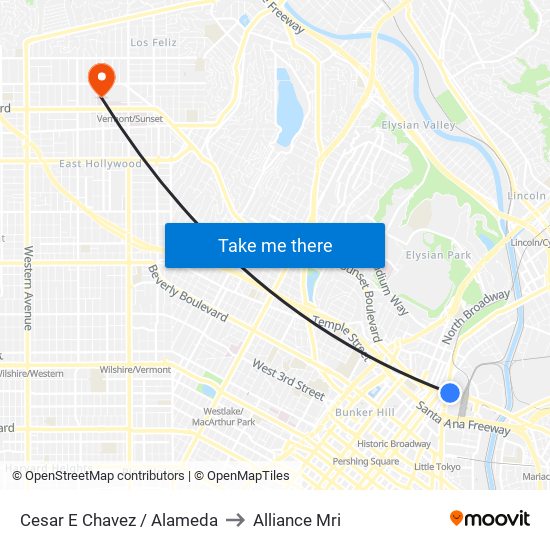 Cesar E Chavez / Alameda to Alliance Mri map