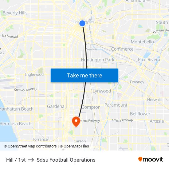 Hill / 1st to Sdsu Football Operations map