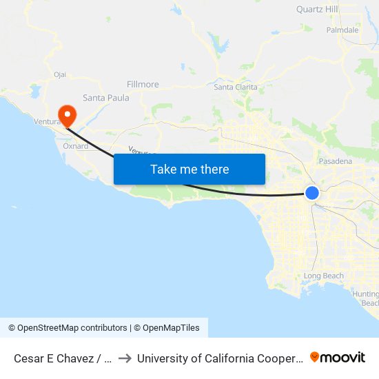 Cesar E Chavez / Alameda to University of California Coopertive Extension map