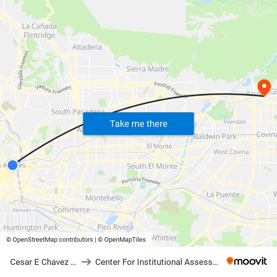 Cesar E Chavez / Alameda to Center For Institutional Assessment and Planning map