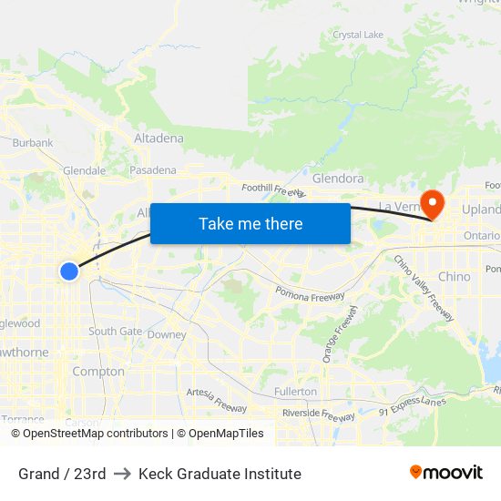 Grand / 23rd to Keck Graduate Institute map