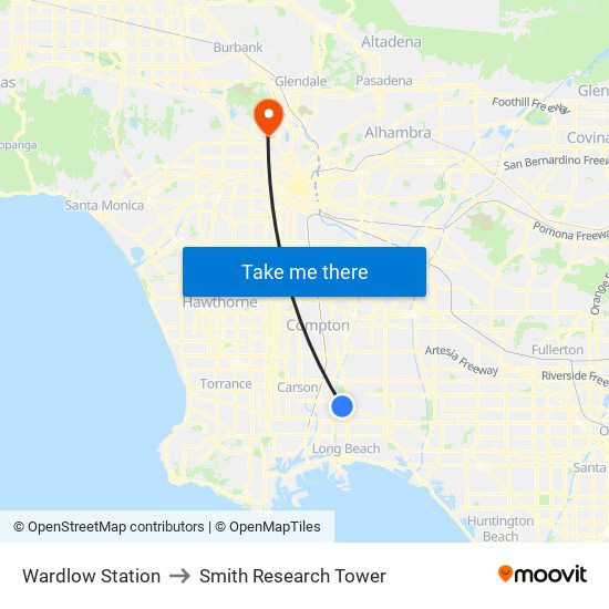 Wardlow Station to Smith Research Tower map