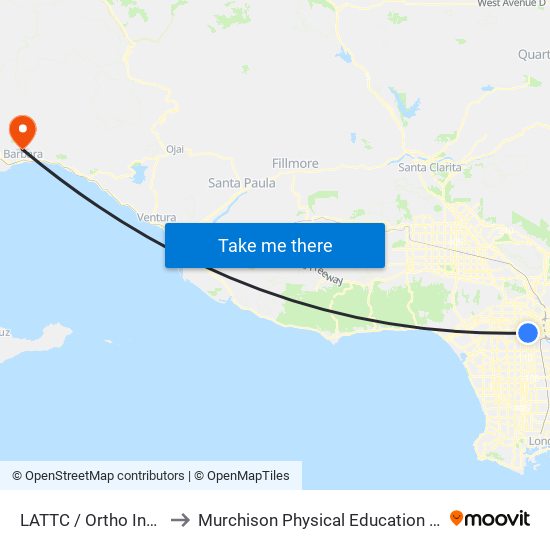 LATTC / Ortho Institute to Murchison Physical Education Complex map