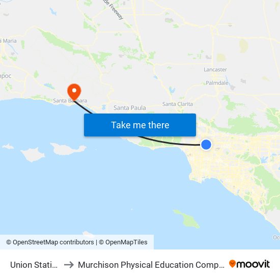 Union Station to Murchison Physical Education Complex map