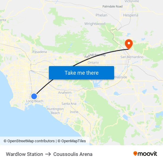 Wardlow Station to Coussoulis Arena map