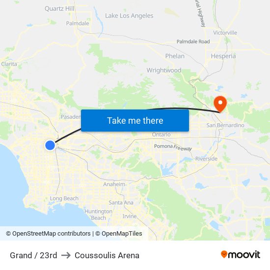 Grand / 23rd to Coussoulis Arena map