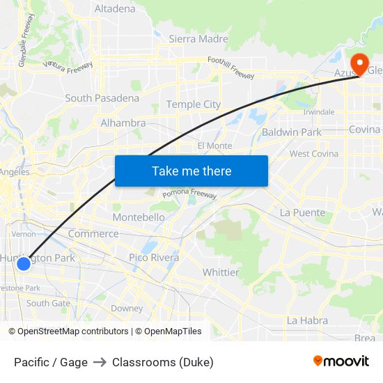 Pacific / Gage to Classrooms (Duke) map