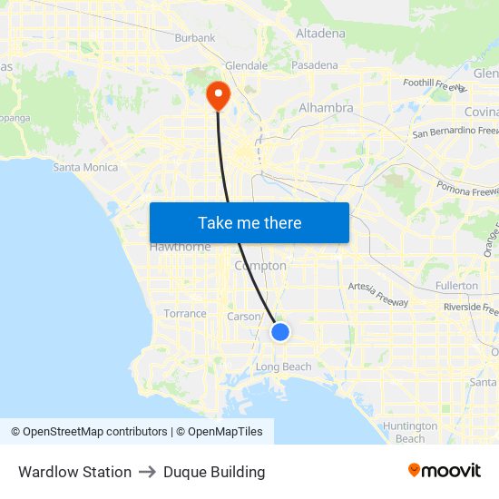 Wardlow Station to Duque Building map