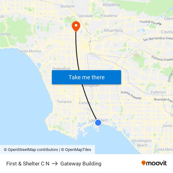 First & Shelter C N to Gateway Building map