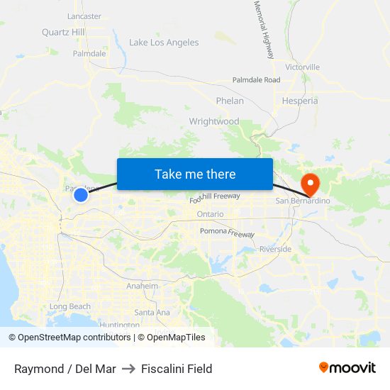 Raymond / Del Mar to Fiscalini Field map