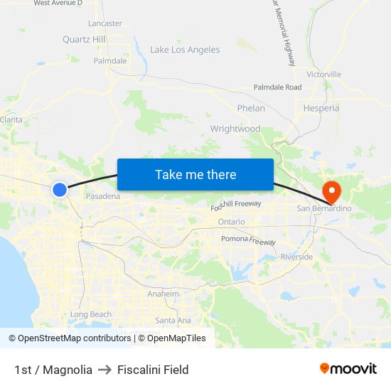 1st / Magnolia to Fiscalini Field map