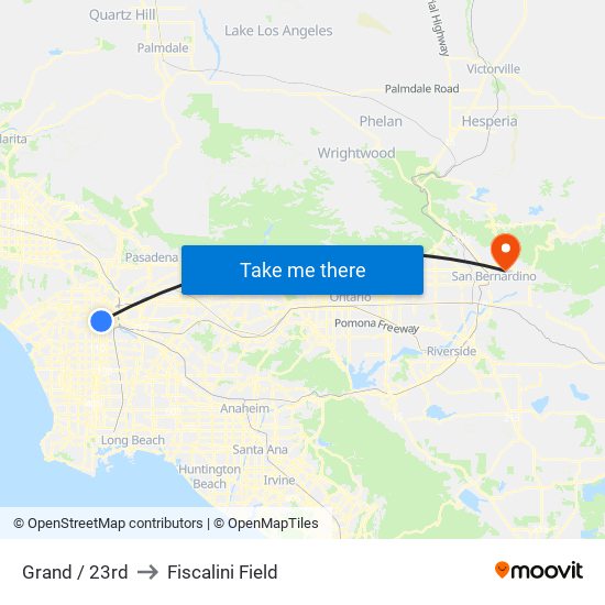 Grand / 23rd to Fiscalini Field map