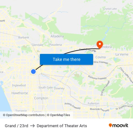 Grand / 23rd to Department of Theater Arts map