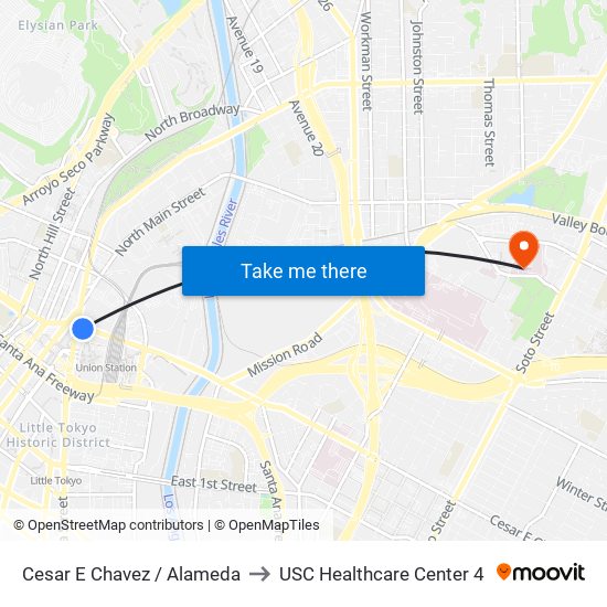 Cesar E Chavez / Alameda to USC Healthcare Center 4 map
