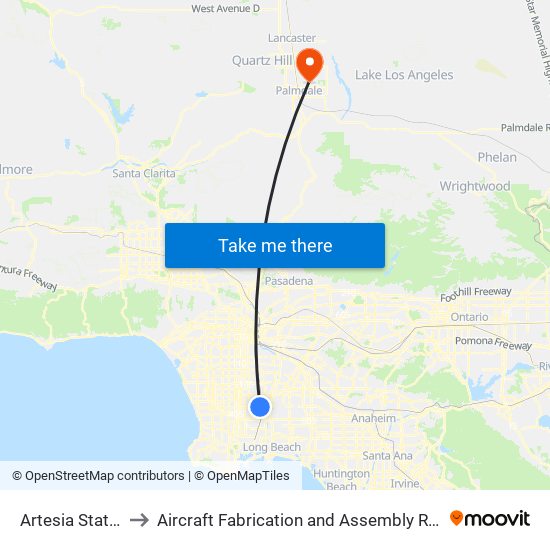 Artesia Station Bay 3 to Aircraft Fabrication and Assembly Rapid Training Program map