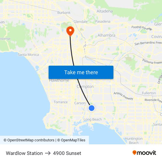 Wardlow Station to 4900 Sunset map