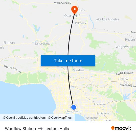 Wardlow Station to Lecture Halls map