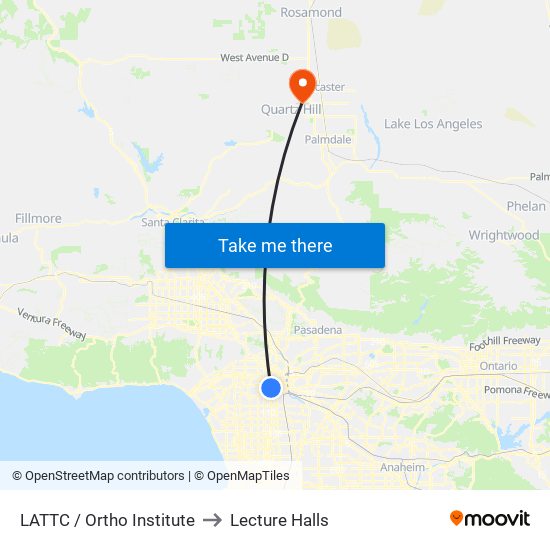 LATTC / Ortho Institute to Lecture Halls map