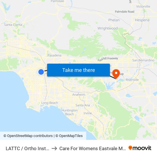 LATTC / Ortho Institute to Care For Womens Eastvale Medical map