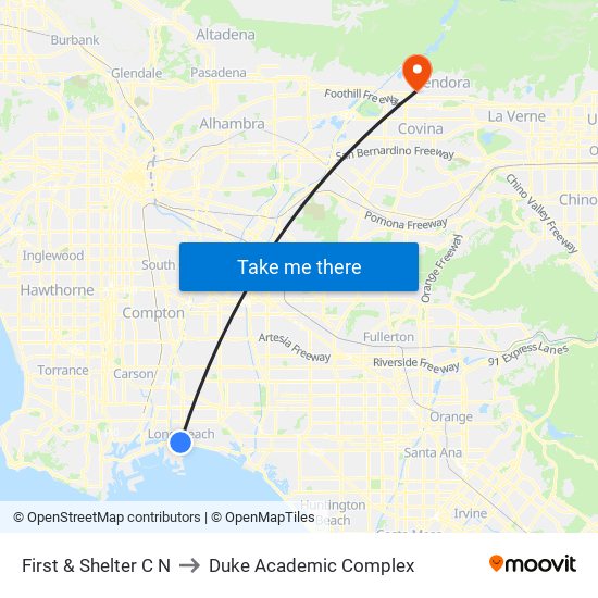 First & Shelter C N to Duke Academic Complex map