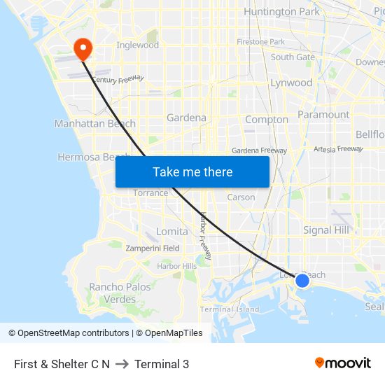 First & Shelter C N to Terminal 3 map