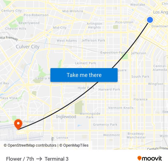 Flower / 7th to Terminal 3 map