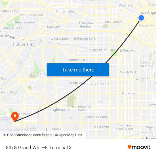 5th & Grand  Wb to Terminal 3 map