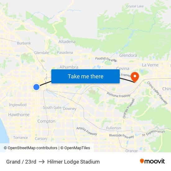 Grand / 23rd to Hilmer Lodge Stadium map