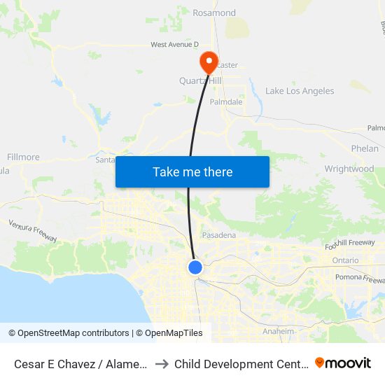 Cesar E Chavez / Alameda to Child Development Center map