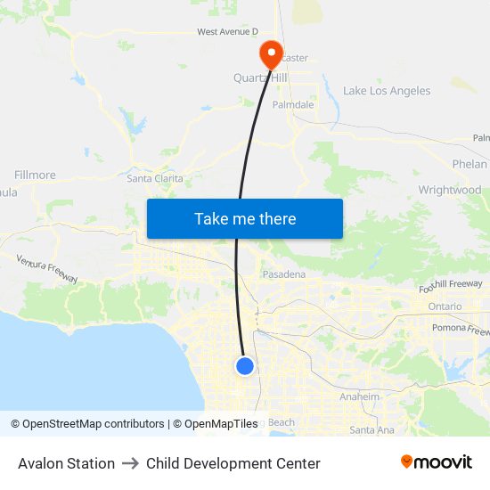 Avalon Station to Child Development Center map