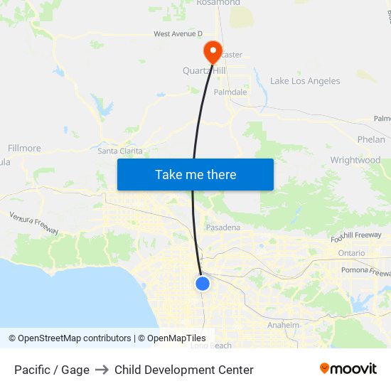 Pacific / Gage to Child Development Center map