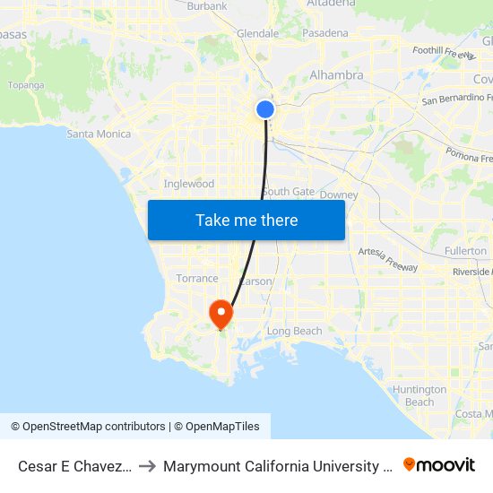 Cesar E Chavez / Alameda to Marymount California University - Residential Campus map