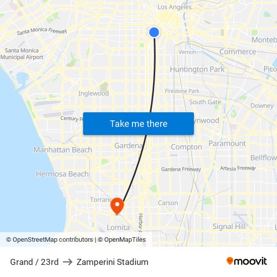 Grand / 23rd to Zamperini Stadium map