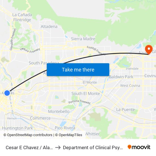 Cesar E Chavez / Alameda to Department of Clinical Psychology map