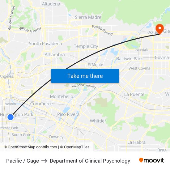 Pacific / Gage to Department of Clinical Psychology map