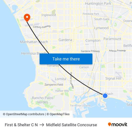 First & Shelter C N to Midfield Satellite Concourse map