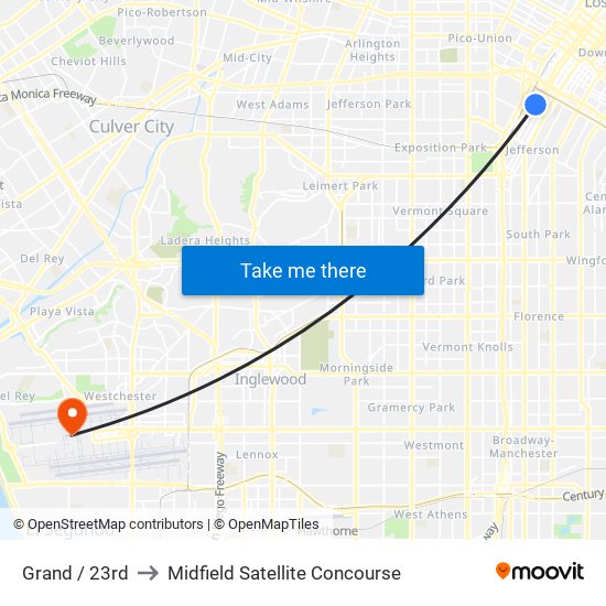 Grand / 23rd to Midfield Satellite Concourse map