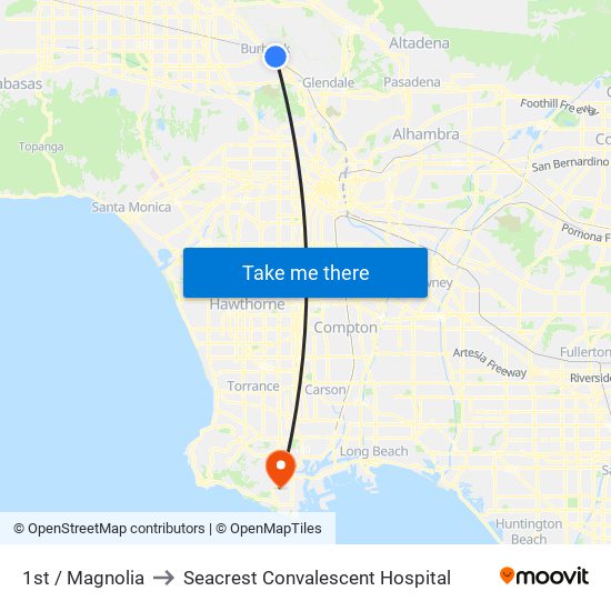 1st / Magnolia to Seacrest Convalescent Hospital map