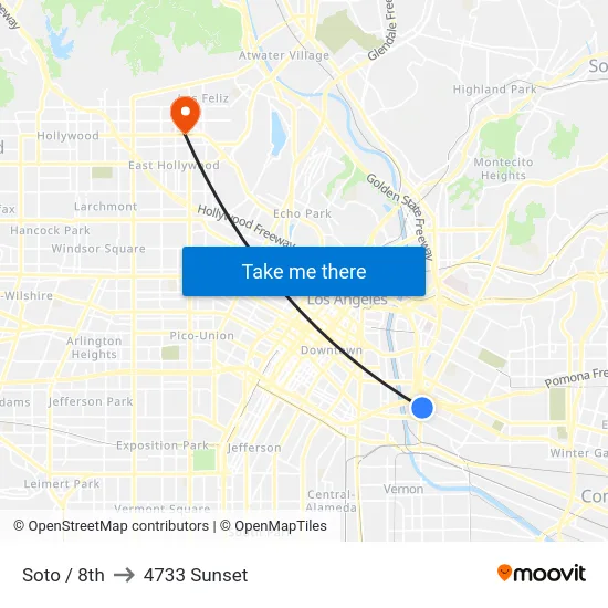 Soto / 8th to 4733 Sunset map