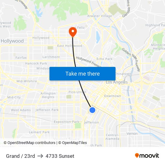 Grand / 23rd to 4733 Sunset map