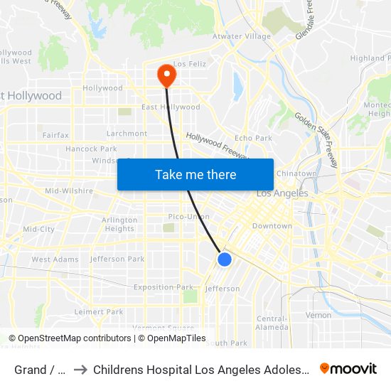 Grand / 23rd to Childrens Hospital Los Angeles Adolescent Medicine map