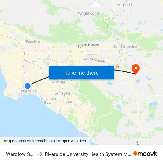 Wardlow Station to Riverside  University Health System Medical Center map