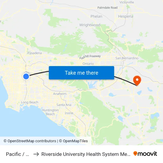 Pacific / Gage to Riverside  University Health System Medical Center map