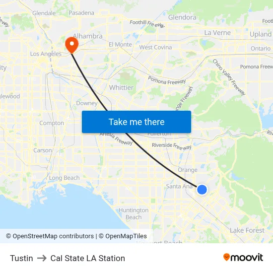 Tustin to Cal State LA Station map