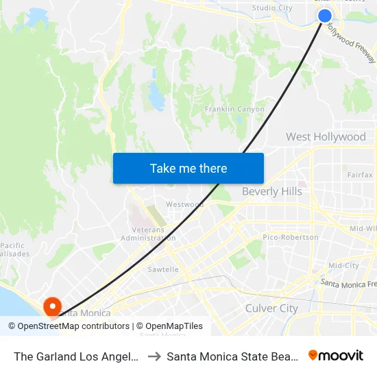 The Garland Los Angeles to Santa Monica State Beach map