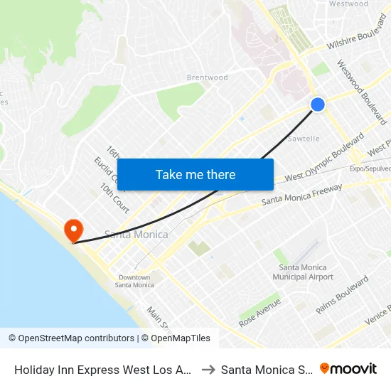 Holiday Inn Express West Los Angeles an IHG Hotel to Santa Monica State Beach map