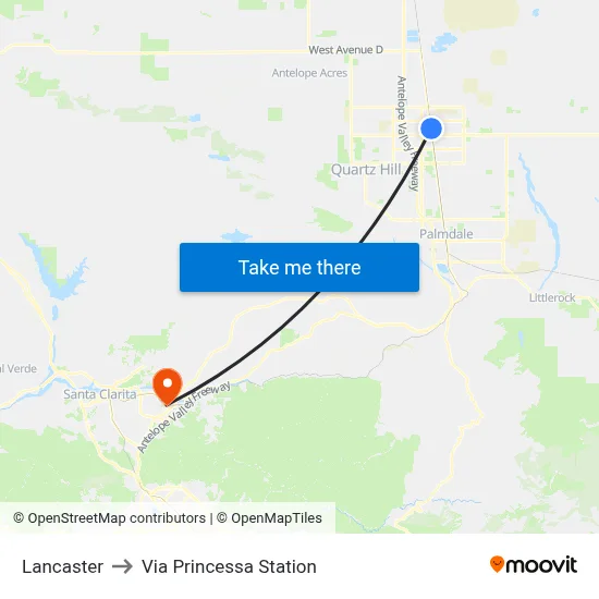 Lancaster to Via Princessa Station map