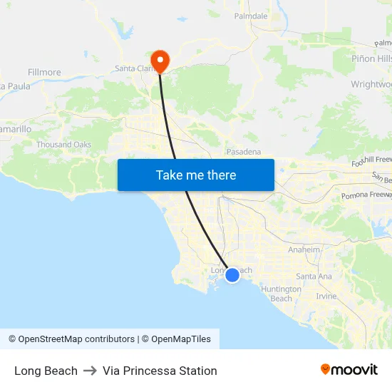 Long Beach to Via Princessa Station map